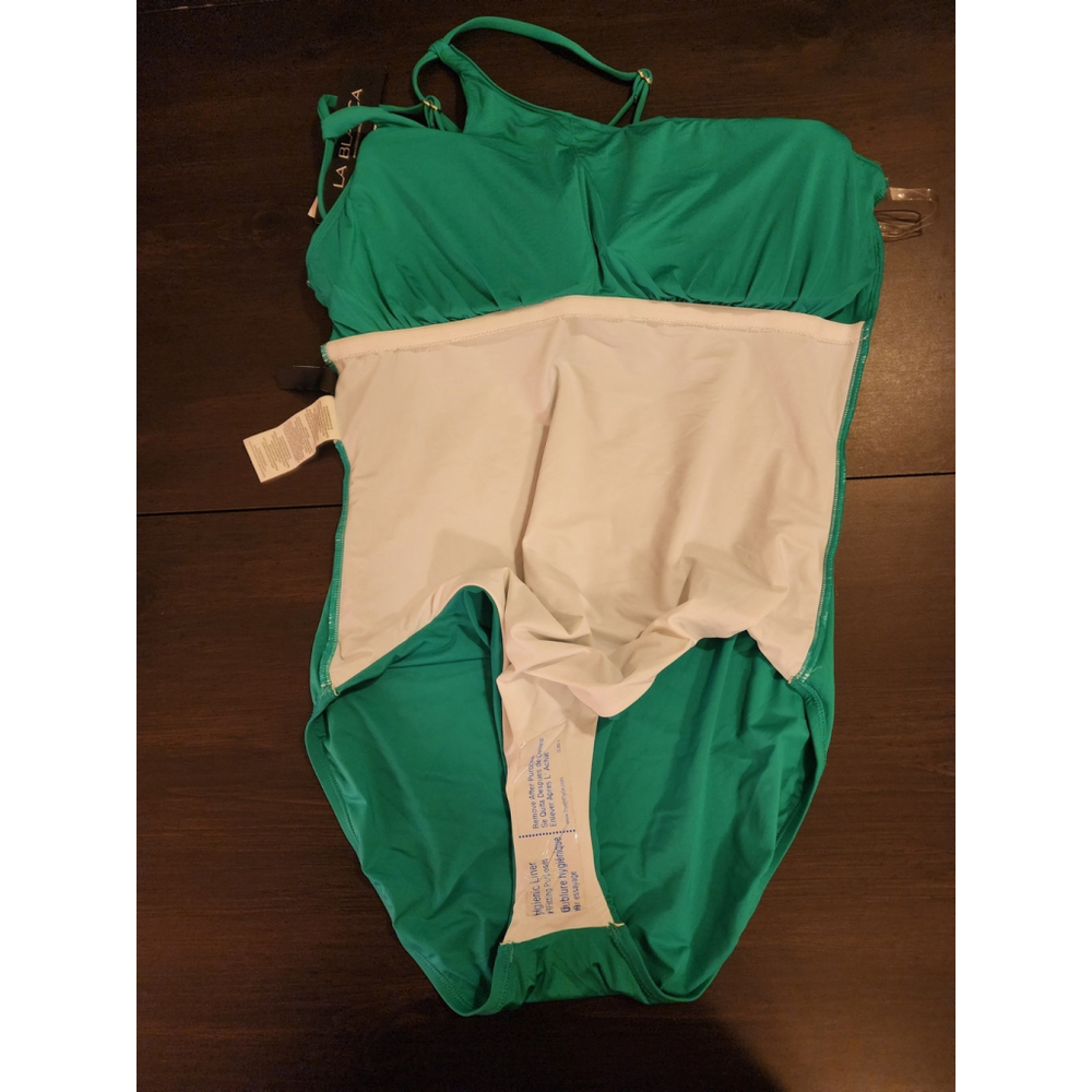 La Blanca One piece Swimsuit Bathing Suit 16 Emerald Forest Green Tummy Control - Picture 6 of 16